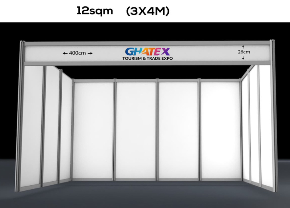 12sqm (3x4m) booth layout