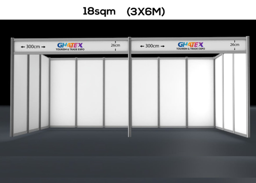 18sqm (3x6m) booth layout